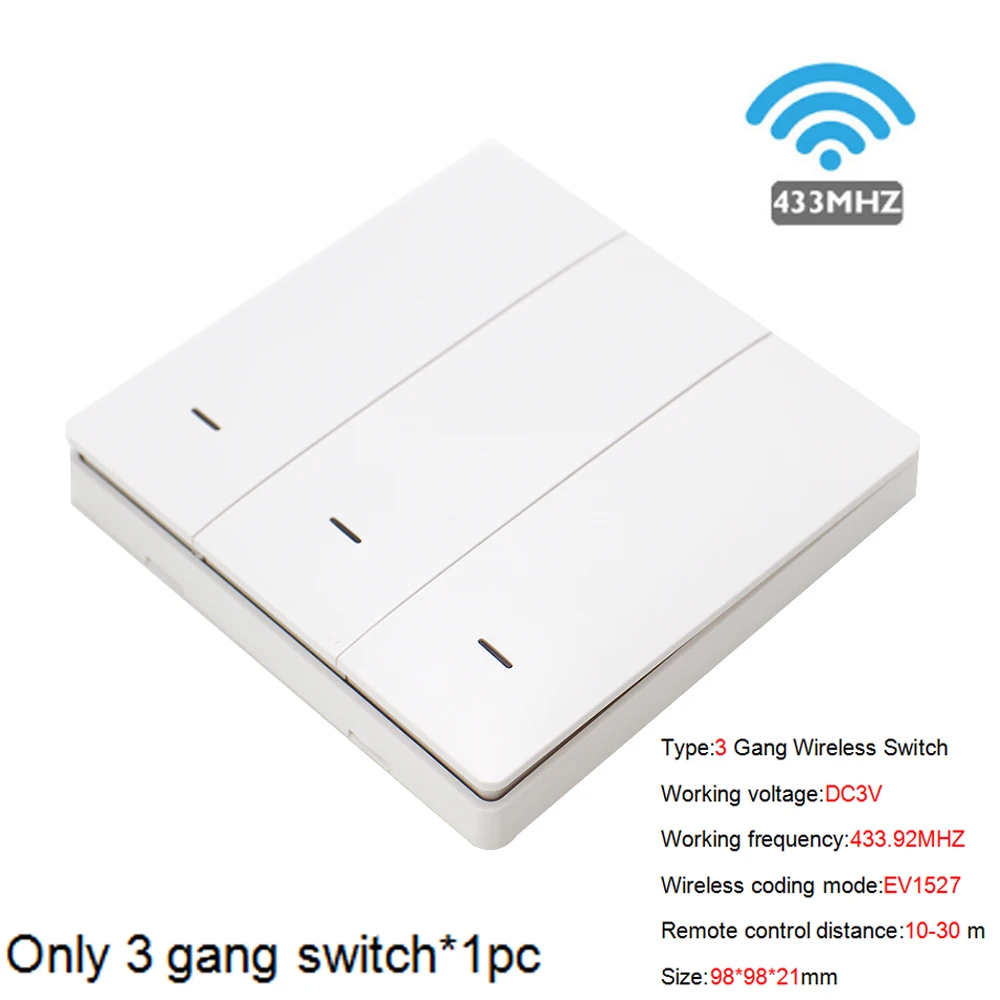 3 gang Switch Smart Life APP WiFi RF DIY Переключатель Wifi умный выключатель беспроводной контроллер светильник RF 433 МГц настенный DIY реле таймера Tuya - Цвет: 3 gang Switch