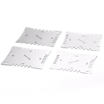 

4Pcs Stainless Steel Guitar Notched Radius Gauge Design Fingerboard Fretboard Measuring Tool Set Wide & Narrow Radius Gauges