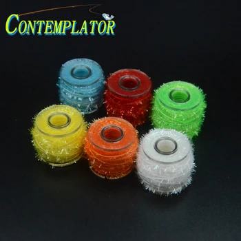 

Hot 12colors Durable Ice Chenille Spool Nymphs Streamers FLy Tying Threads Crystal Flash Cactus Line Tying Sparkle&Life Flies