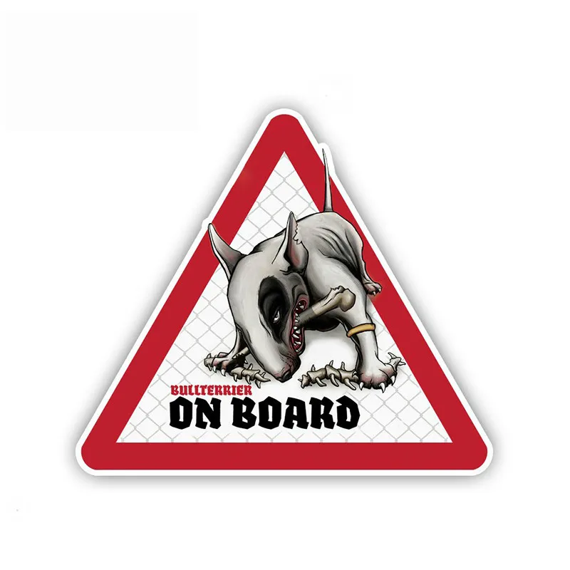 

Dawasaru Bullterrier Dog Car Stickers Dog on Board Decals Pet Dog Decal Dog Warning Sign Humorous Stickers PVC,12cm*10cm