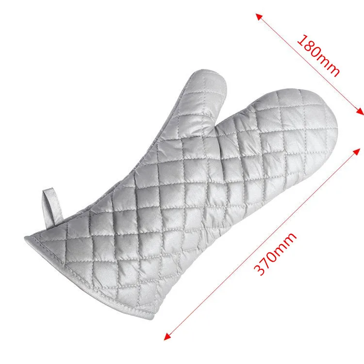 [Silver Pastebrushing Antifouling] Yuda 37cm Long Silver Household Commercial Use Oven Microwave Oven Insulated Heat-resistant G