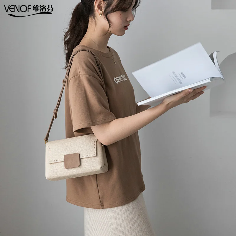 

VENOF Fashions Women's Genuine Leather Shoulder Bag First Layer Of Cowhide Bags Female Messenger Bags Crossbody Bags For Women