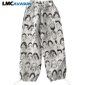 

LMCAVASUN Harem Gothic Pants Women Hip Hop Streetwear Ankle Length Trousers Plus Size Mid Loose Pencil Pantalon Female