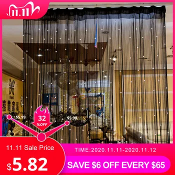

Beaded Curtain Glitter Crystal Tassel String Line Door Curtains Window Room Divider Decorative Tulle Curtains for Living Room