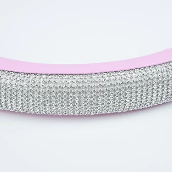 

Pink Steering Wheel Cover Rhinestone Car For Replacement Unique Fashion