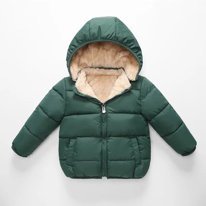 Пальто для маленьких девочек; коллекция года; сезон осень-зима; куртки для мальчиков; ветровка для детей; теплая шерстяная верхняя одежда; пальто для девочек; одежда; детская куртка - Цвет: Green