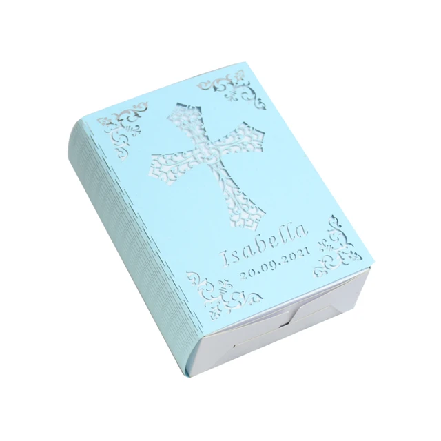 Boîte à souvenirs Symboles de baptême personnalisée pour le