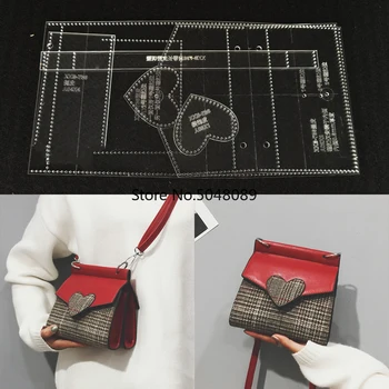 

1set DIY Acrylic Leather Template Home Handwork Leathercraft Sewing Pattern Tools Accessory Shoulder Bag 17x16x9cm