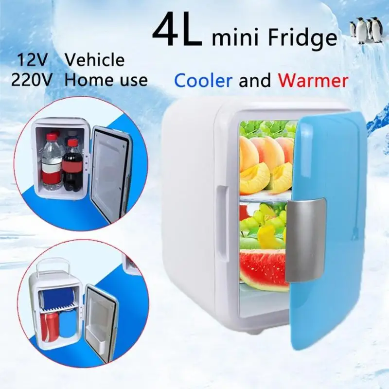 

4L Home Car Use Refrigerators Mini Dual-Use Cooling Heating Fridge 220V/12V Eletric Portable Low Noise Beer Makeup Refrigerators