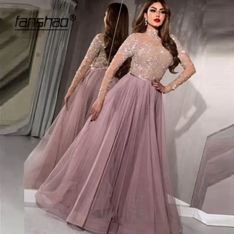 Прозрачное вечернее платье с аппликацией из бисера Illusion robe de soiree розовое вечернее платье на выпускной, вечернее платье