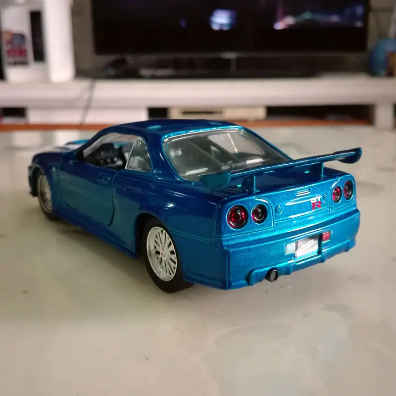 JADA 1/32 масштаб Nissan Skyline GTR R34 литая металлическая модель автомобиля игрушка для детей, подарок, коллекция