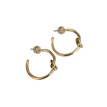 

European and American Long Knotted Ear Stud Simple Normcore Style Earrings for Women