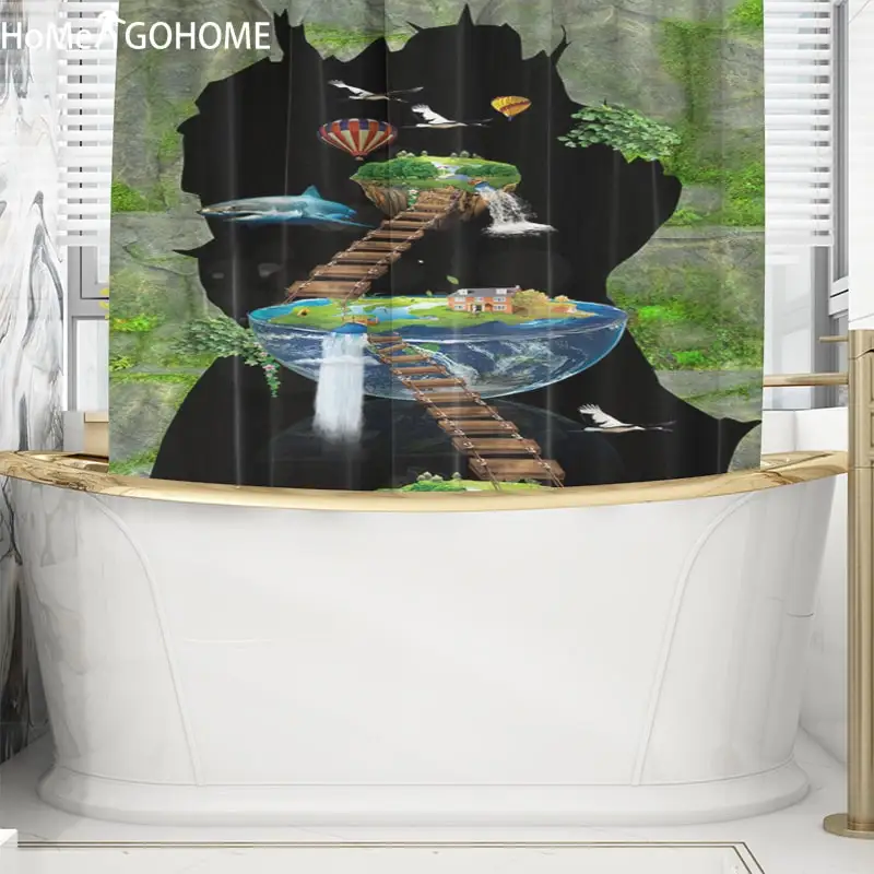 Cartoon Waterproof Fabric Shower Curtains Bathroom Curtain Mildewproof Polyester 3d Curtains For Bath Home Decor Duschvorhang
