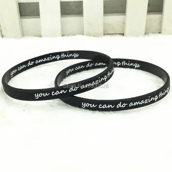 

100pcs you can do amazing things wristbands silicone bracelets