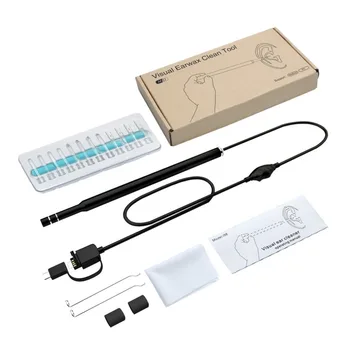 

3 in 1 Multifunctional Ear Cleaner USB Endoscope 5.5mm Visual Earwax Clean Tool Ear Spoon Earpick Otoscope Camera 0.3MP Black