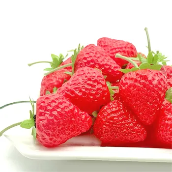 

Artificial Fruit Fake Strawberry Plastic Simulation Strawberry Ornament Craft Photography props Window Decoration