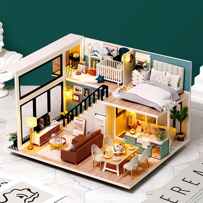 NEW ORIGINAL Dollhouse Miniature DIY Dollhouse With Furniture Casa House