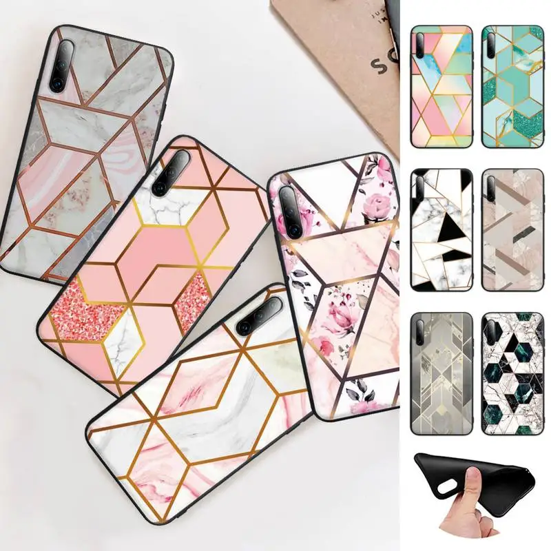 Plating Geometric Marble Phone Case For Huawei Y6 Y7 Y9 Prime 2019 Y9s Mate 10 20 40 Pro Lite Nova 5t Silicone Cover | Мобильные