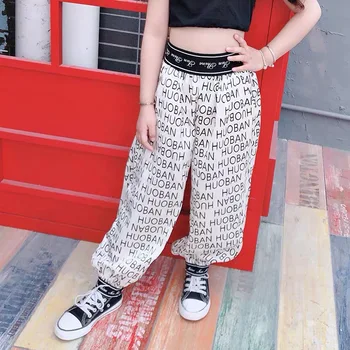 

Spring Summer girls trousers baby casual pants kids bottoms children streetwear teenage activewear full letter print 4 to 14 yrs