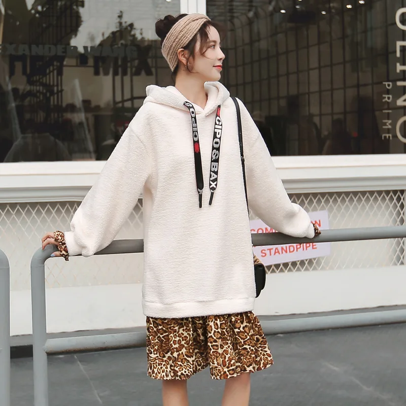 

Maternity Clothes Fashion Large Size Berber Fleece Embroidery Maternity Dress
