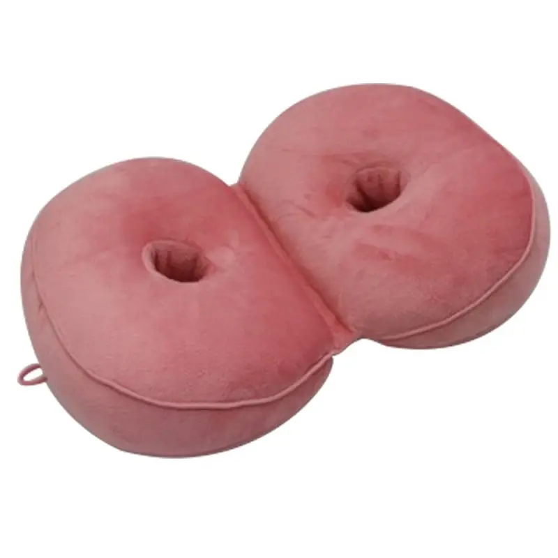 Розовый Multifunctional Seat Cushion Filling With Memory Foam Double O-shaped Hollow Design For Hip Lift Sciatica Tailbone Pain Reli - Цвет: Розовый