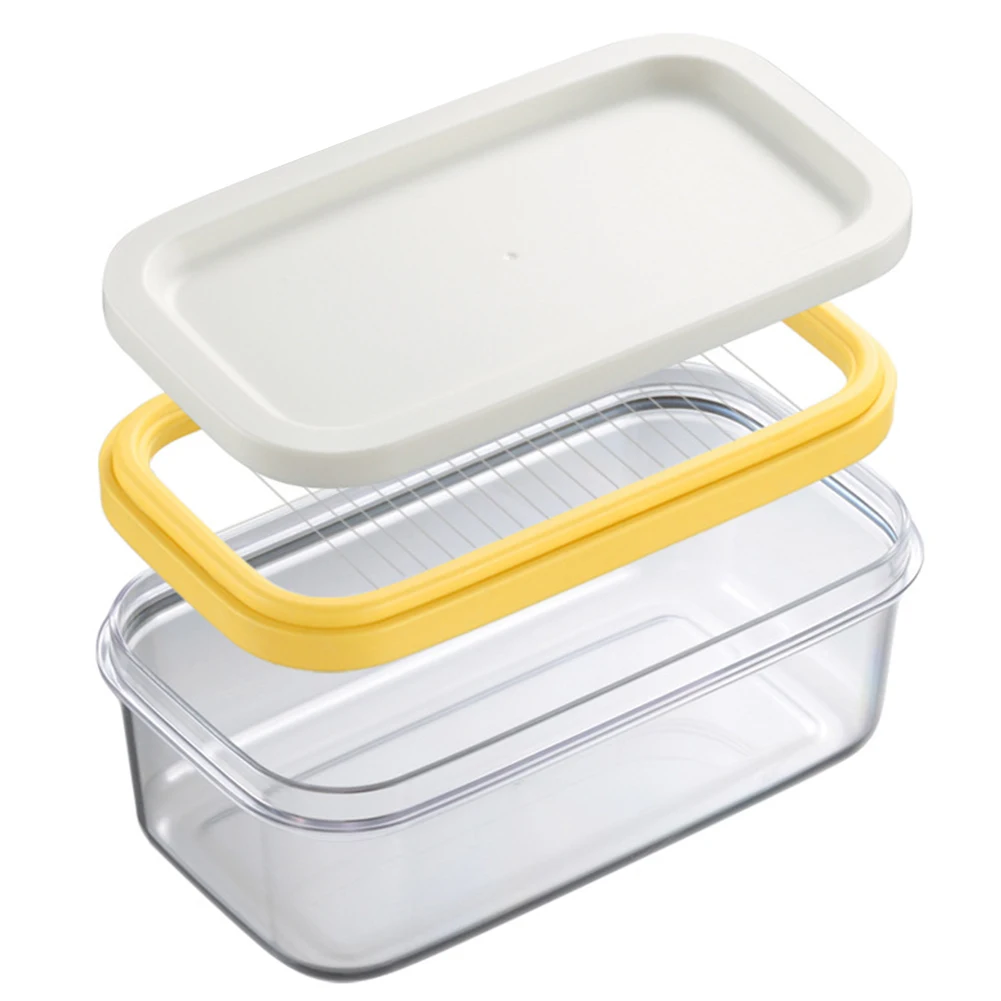

Butter Cheese Cutter Box with Lid Cutting Container Rectangle Food Storage Box Kitchen Cheese Container Keeper