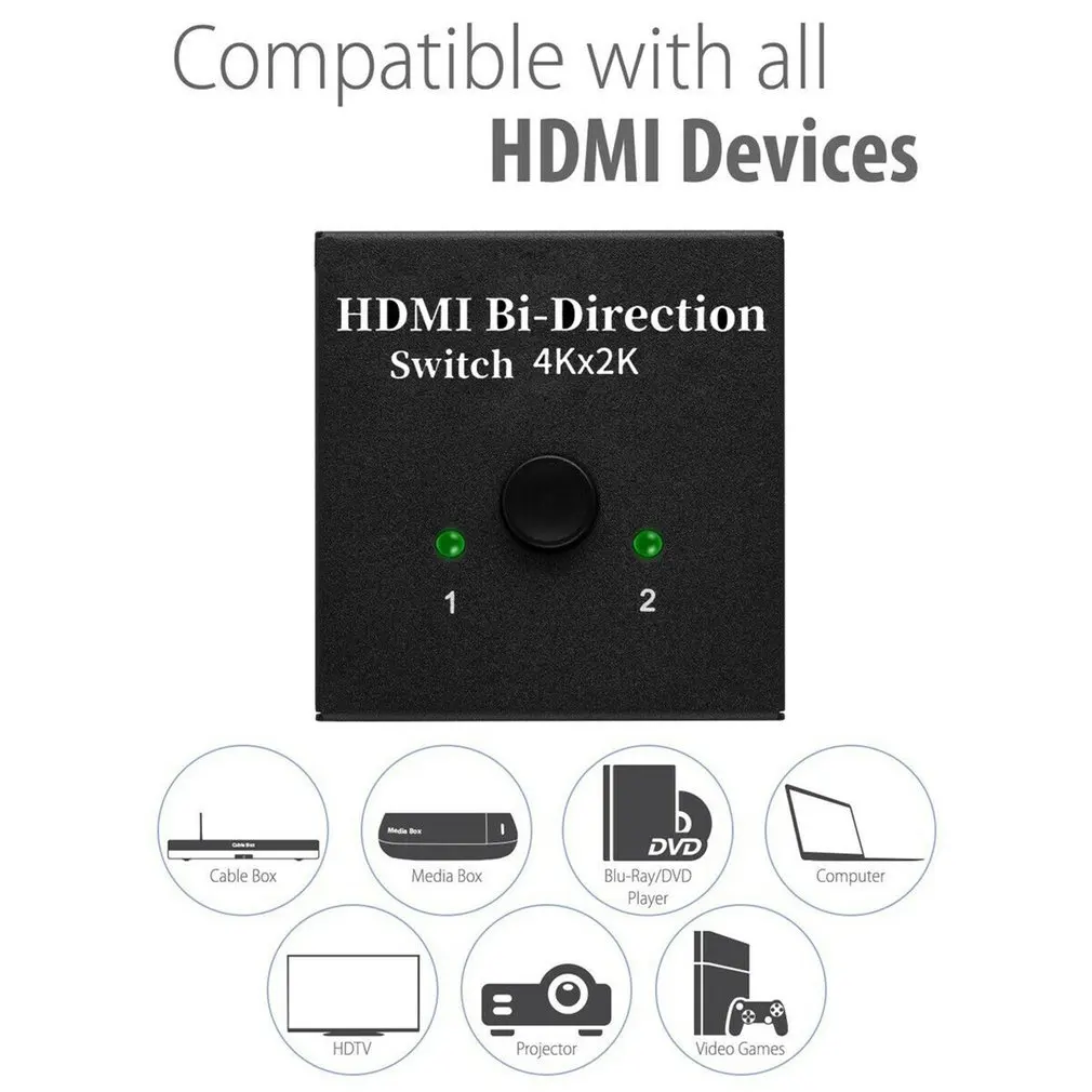 1x2 In Out UHD 4K Bi Direction HDMI 2,0 коммутатор сплиттер концентратор HDCP 3D HDMI сплиттер с Full Ultra HD