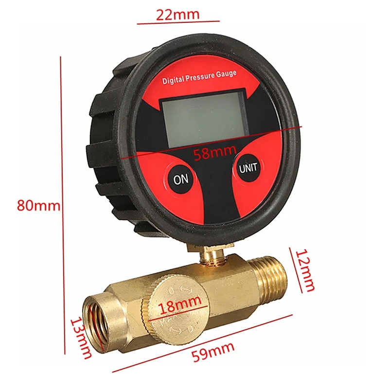 1/4 дюймов 200 Psi регулятор давления воздуха Манометр управления, цифровой дисплей регулирования давления дроссельного клапана