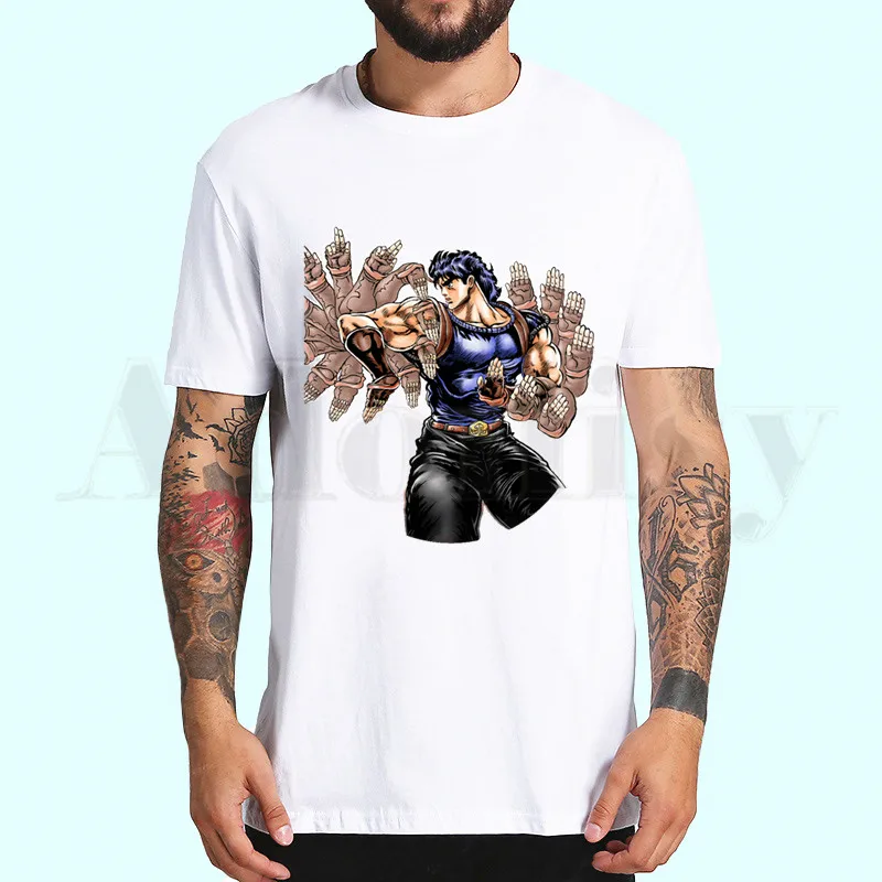 P Jojo Bizarre Adventure T Shirts Short Sleeves T-shirt Men Fashion Tide Brand Print T Shirt Men Tops Tees Men's T-shirt - Цвет: P