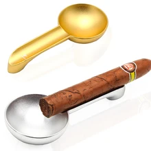 COHIBA Ashtray Metal Pocket Cigar Ashtrays Luxury Portable Ash Tray Outdoor For 1 Cigar Holder Car Travel Cenicero Home
