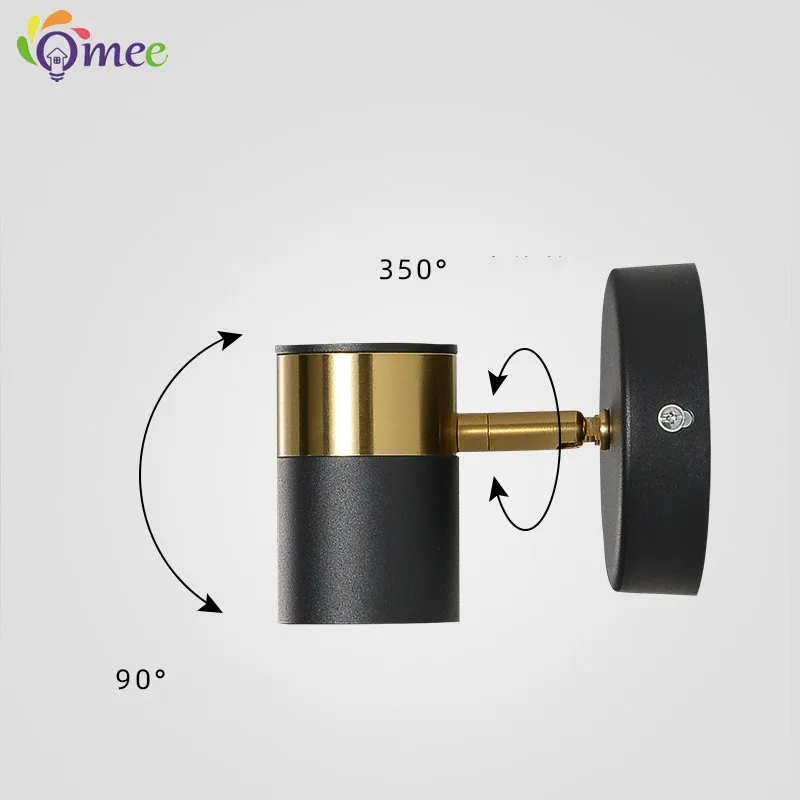 OMEE GU10 Bulb Modern Led Wall Lamp Bedside Wall Light Adjustable Angle Wandlamp Bedroom Bathroom Lamp For Mirror Stair Lighting
