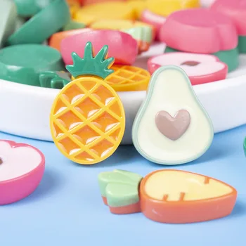 

Resin Fruit Flatback Avocado Pineapple Cabochon Kawaii Embellishments for Scrapbooking DIY Kid Hair Bows Center