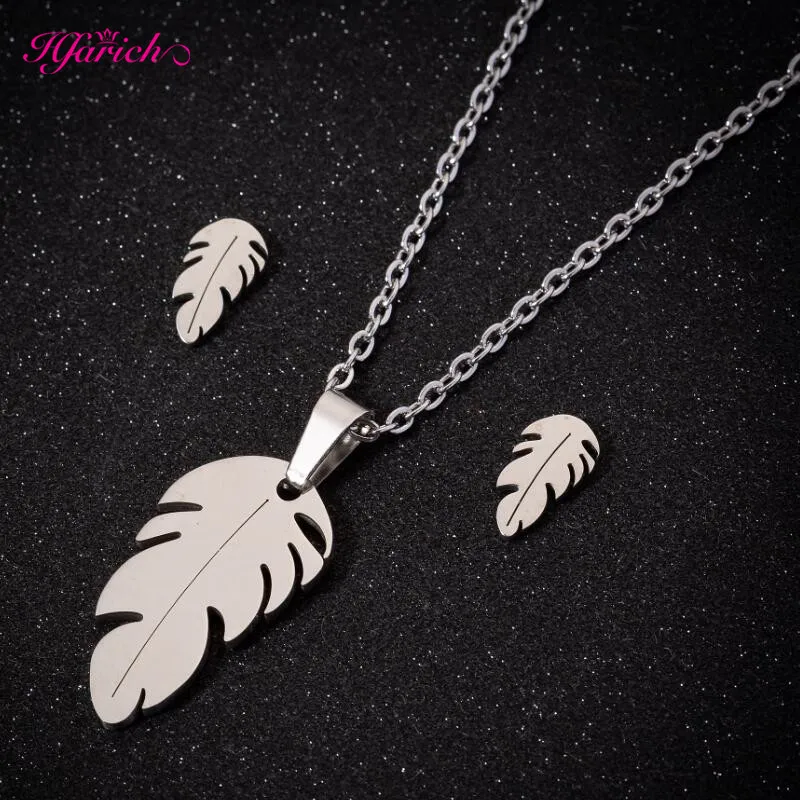 Silver Deer Set Hfarich набор ювелирных изделий из нержавеющей стали элегантный Микки бабочка из нержавеющей стали ожерелье серьги набор любовника обручальное колье - Окраска металла: Silver Deer Set