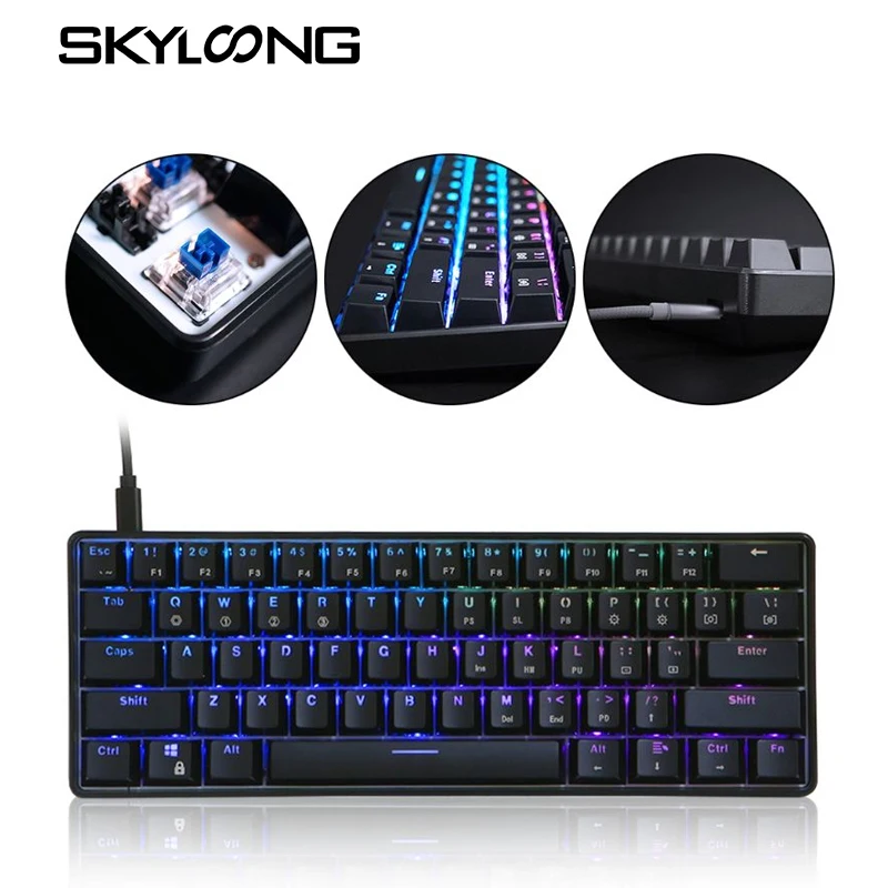 Permalink to SKYLOONG GK61 Optical Hot Swap Gaming Mechanical Keyboard RGB Backlight ABS Keycaps Wired Gamer Keyboard For iPad Tablet Laptop