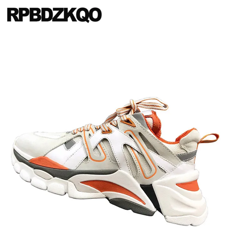Кроссовки со шнуровкой для женщин; женские кроссовки из замши; Новинка; дизайнерская обувь из натуральной кожи белого цвета со скрытой толстой подошвой; Китай