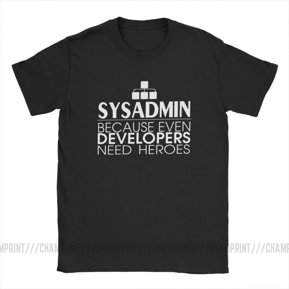 Мужские футболки, хлопковые футболки с героями Sysadmin, Linux, Sysadmin Unix, Debian Ubuntu Administrator, футболка, одежда, идея подарка