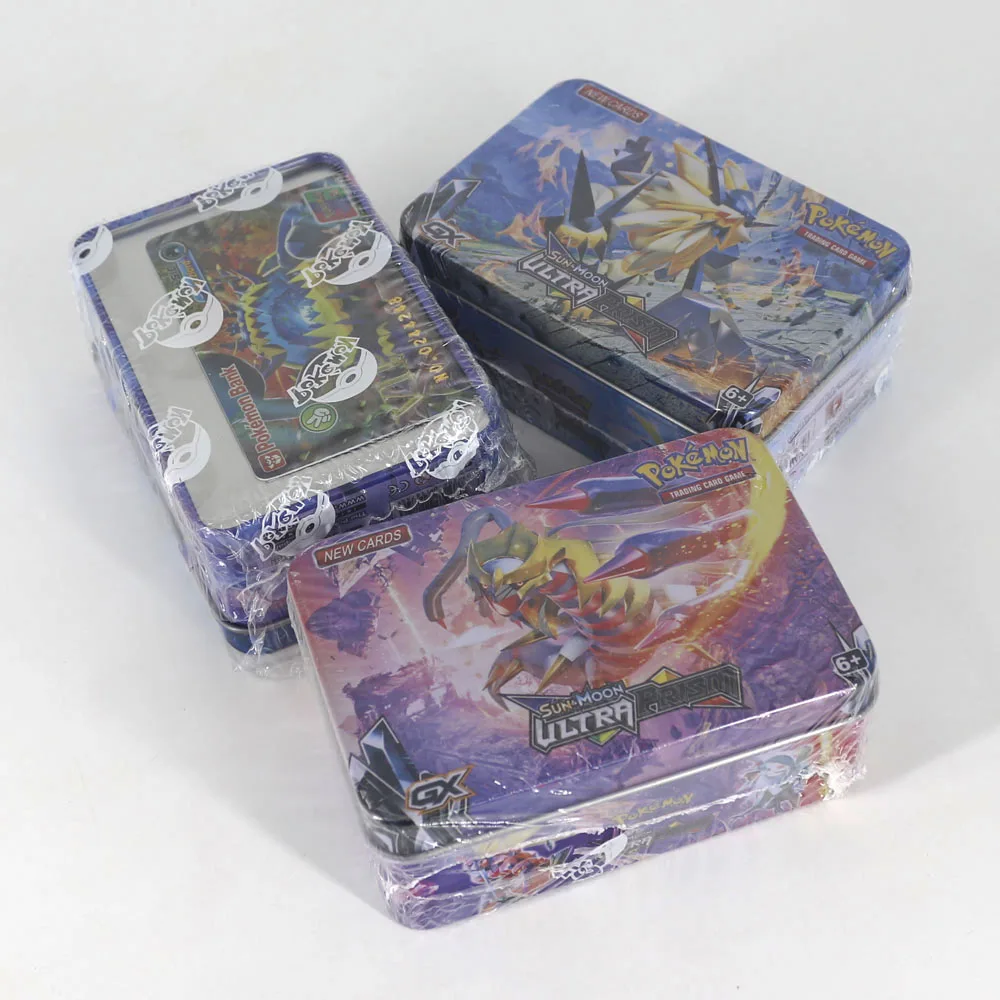 TAKARA TOMY 42 шт Покемон карты для детей игральные карты Коллекция игрушек металлическая коробка VIP Золотая карта