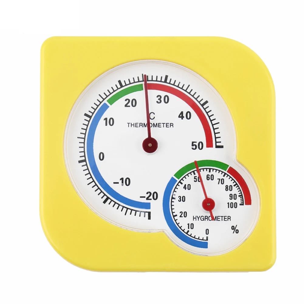 Universal Indoor Outdoor Wet Hygrometer Humidity Thermometer Temp Temperature Meter Yellow Mechanical |
