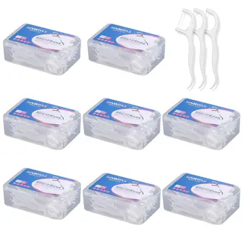 

250pcs Portable Dental Floss 7.5cm Oral Hygiene Dental Sticks Teeth Stick Toothpicks Floss Disposable Ultrafine Floss Oral Clea
