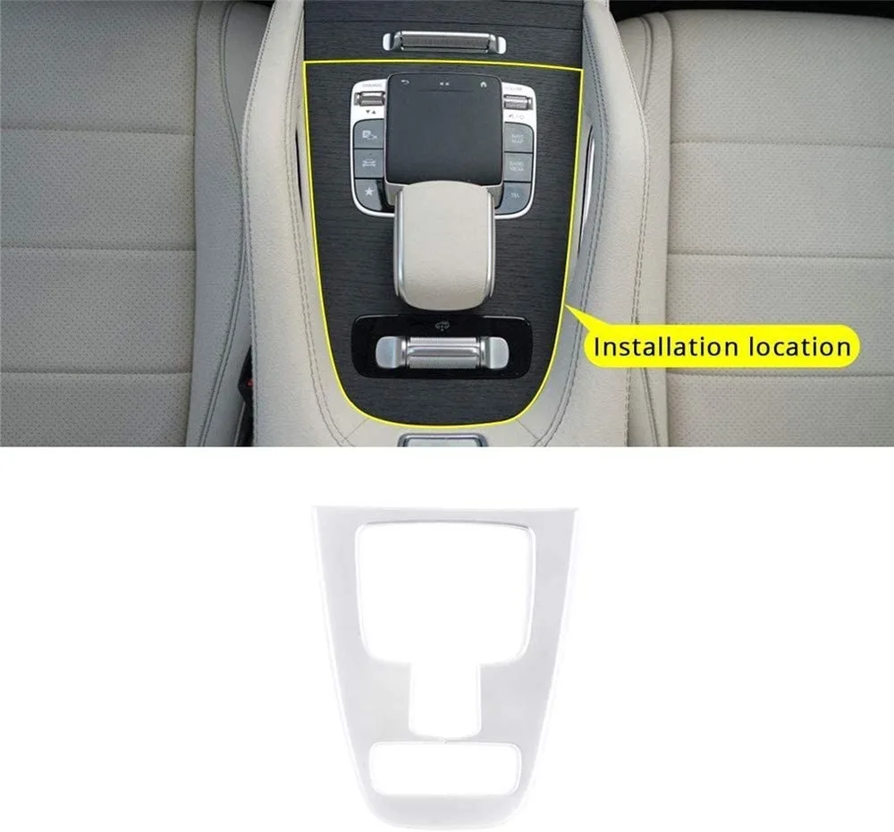 

For Mercedes-Benz GLE Class W167 2020, ABS Car Center Console Gear Shift Decoration Panel Frame Trim Cover, Silver