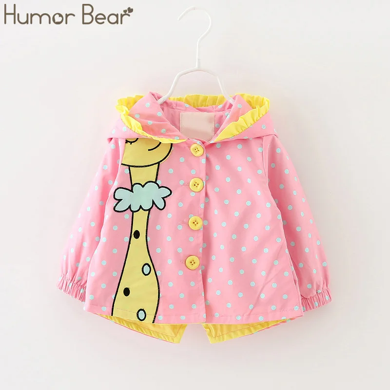 pink Humor Bear/Детская верхняя одежда; Новинка года; сезон зима-осень; пальто с капюшоном для маленьких девочек; милые Куртки для малышей; детская одежда для девочек - Цвет: pink