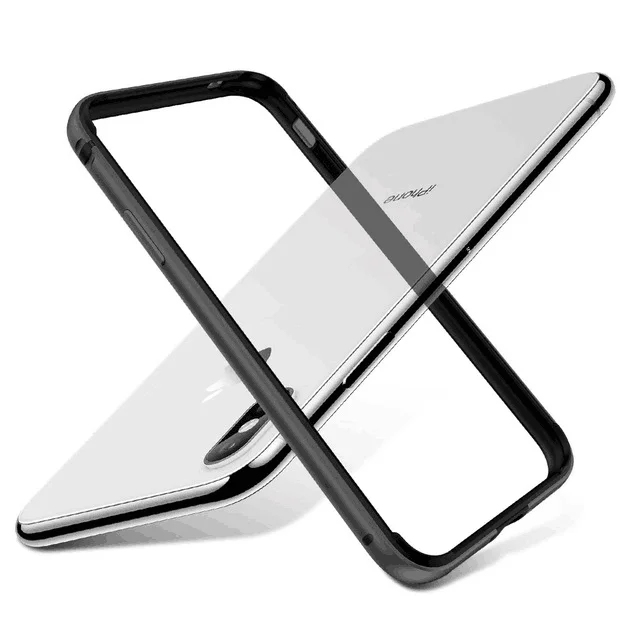 Для iPhone 11 Pro Max силиконовый металлический противоударный чехол для iPhone 11 X XS Max XR 7 8 plus роскошный бампер чехол Аксессуары - Цвет: Черный