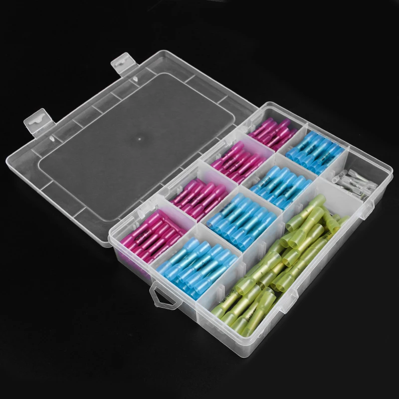 20/50/100/200/220PCS Solder Seal Wire Connectors splice Waterproof Heat Shrink Solder Butt Connectors Electrical Wire Terminals