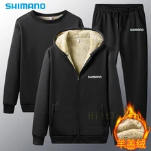 Shimano – ensemble de pêche à capuche pour homme, veste épaisse, décontractée, sport en plein air, respirant, hiver