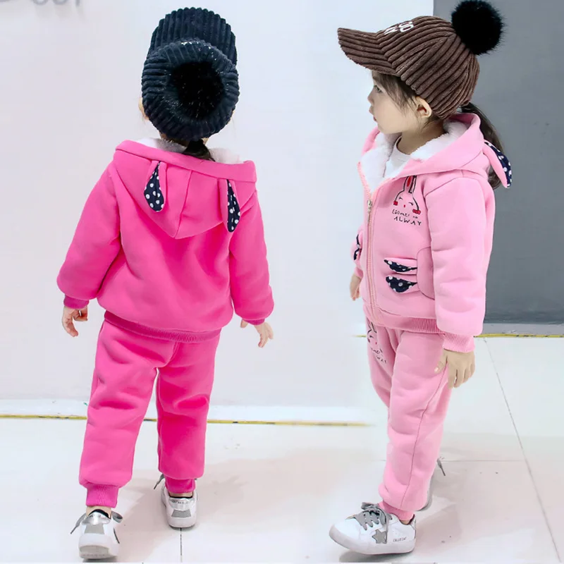 

18 Years New Style Girl Baby Clothes Childrenswear Fashion Set Fashion Cartoon Rabbit Winter New Style