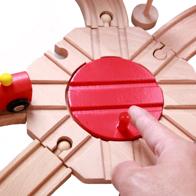 Wooden Track Railway Toys Beech Wooden Train Track Parts Accessories Fit Biro All Brands Wood Track Educational Toys for Kids 6