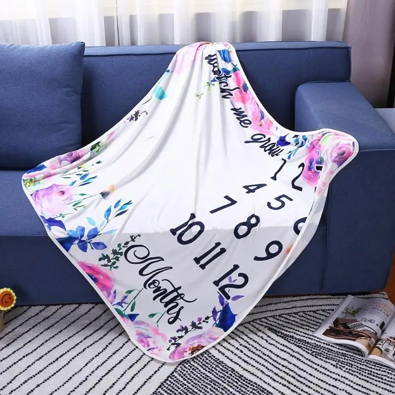 Новорожденный реквизит для фотосъемки буквенный цветочный принт одеяло купальные полотенца детское фото реквизит милое одеяло ковер для детской фотосъемки