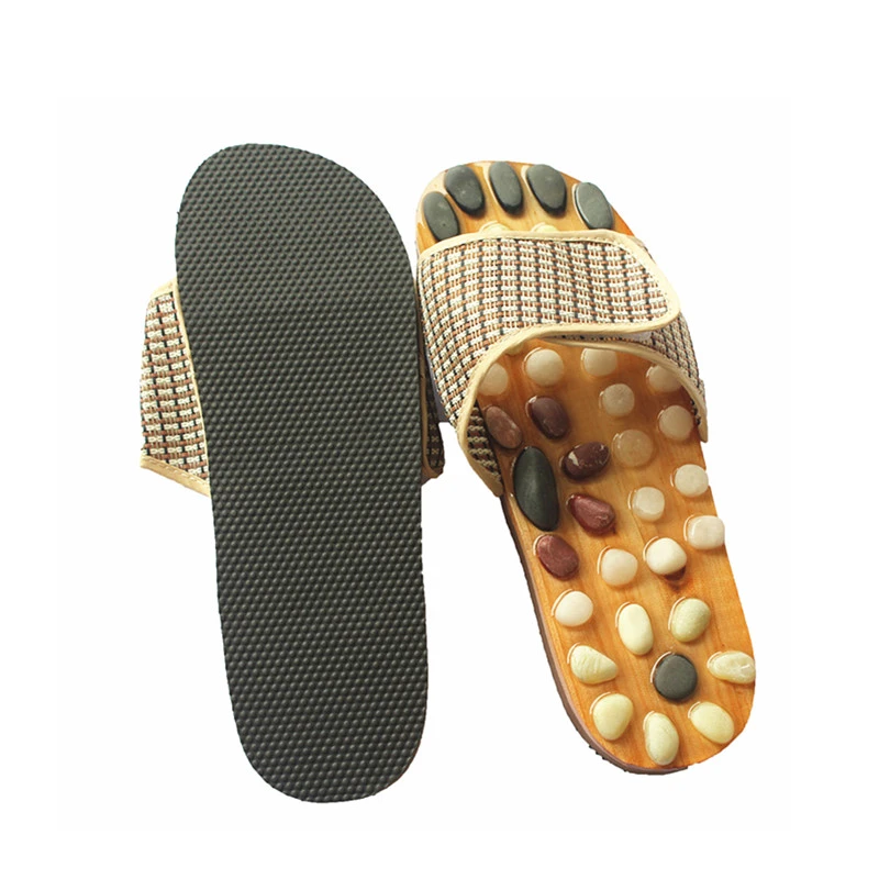 Sandales De Massage Des Pieds En Pierre Naturelle Pantoufles De Bain A Domicile Galets De Bois Mules D Acupuncture Point D Acupuncture Reflexologie Spa Aliexpress