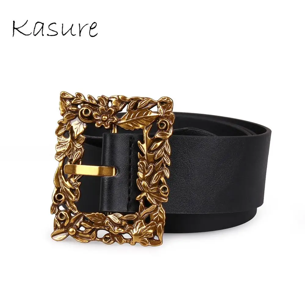 Women Elastic Waist Belt Stylish Stretchy with Gold Metal Buckle Party  Fashion