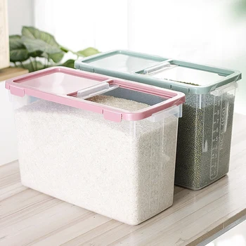 

10KG Rice Storage Box Grain Container Kitchen Organizer Large Plastic Flour Rice Boxes Dust-Proof Moisture